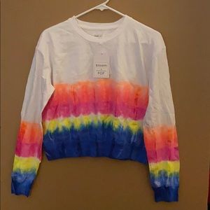 Tie dye cropped sweatshirt